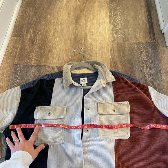 BDG color block button up, S - Picture 3 of 3